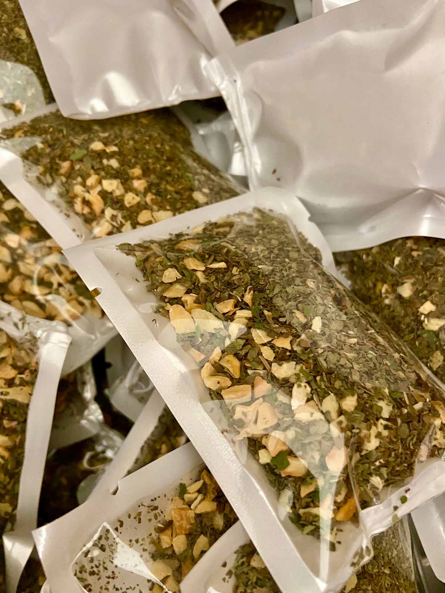 Parents Gone Hiatus packets of american sign language handshape pasta 1-3-5 with basil pesto mix seasoning meal kit dried herbs