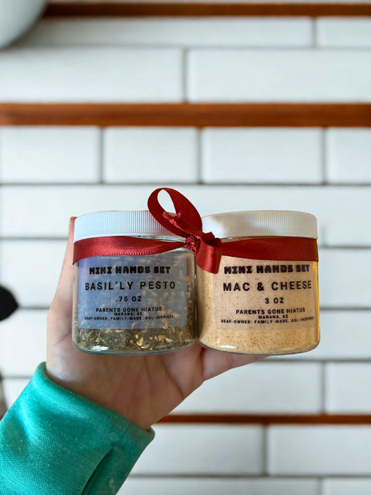 Mini Hands Set – Basil’ly Pesto + Mac & Cheese (Perfect for 16 oz ASL Pasta)